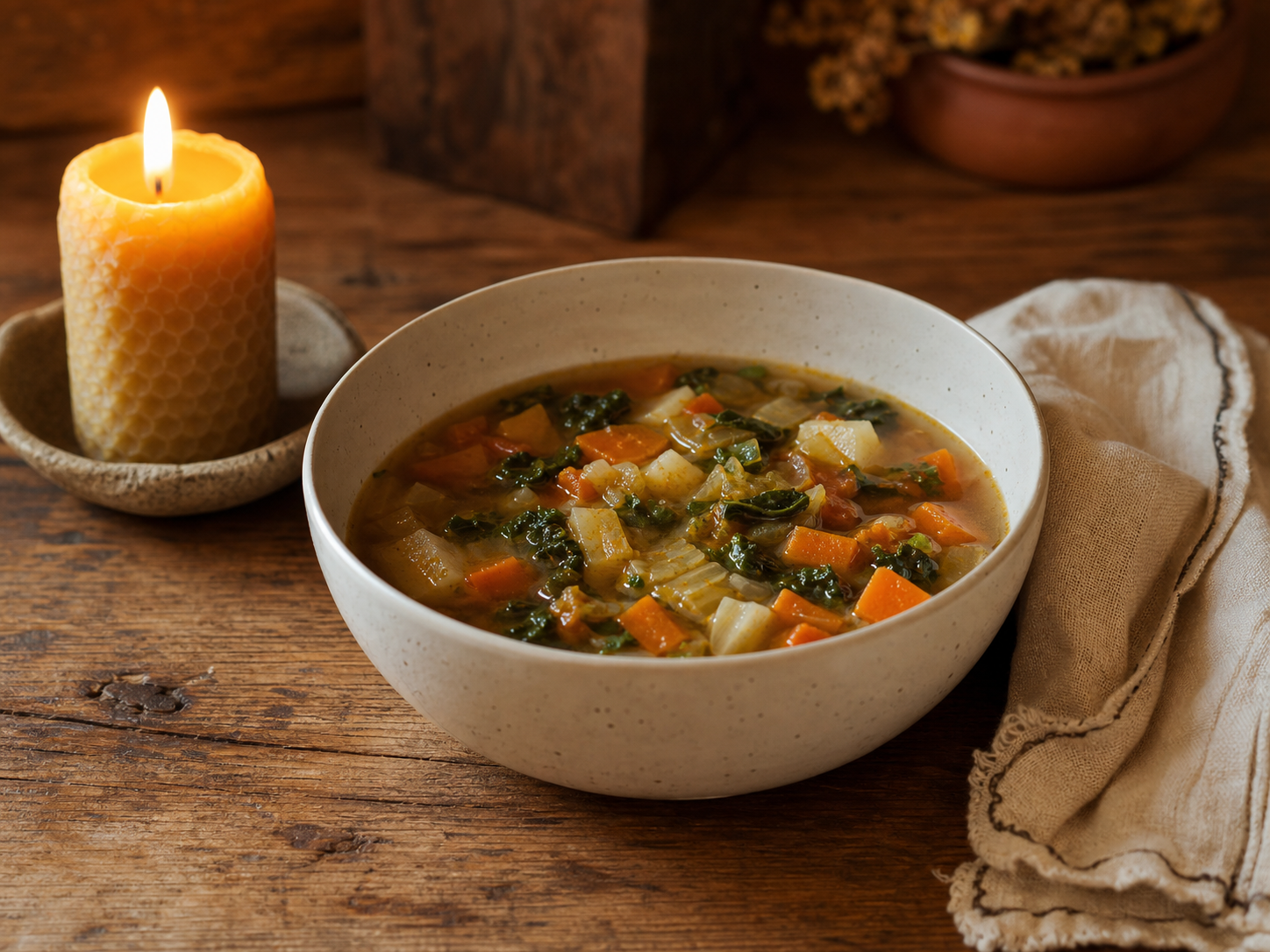 A bowl of soup